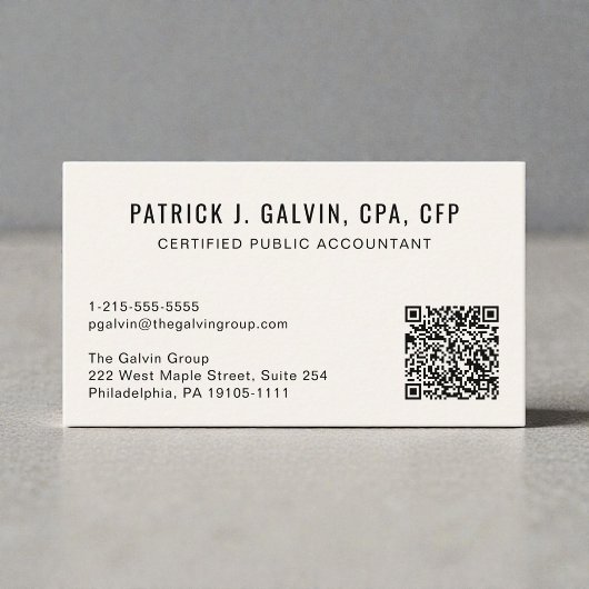 CPA-accountant QR-code Visitekaartje