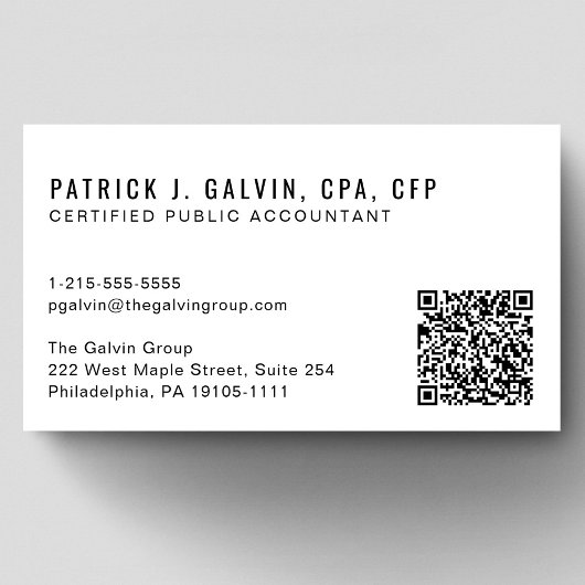 CPA-accountant QR-code Visitekaartje
