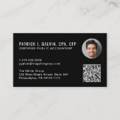 CPA-accountant QR-code zwart foto Visitekaartje (Voorkant)