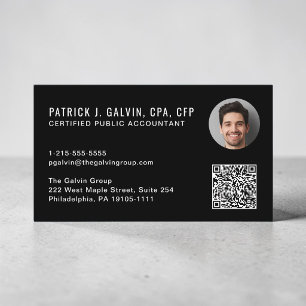 CPA-accountant QR-code zwart foto Visitekaartje