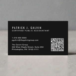 CPA-accountant QR-code zwart Visitekaartje