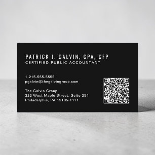 CPA-accountant QR-code zwart Visitekaartje