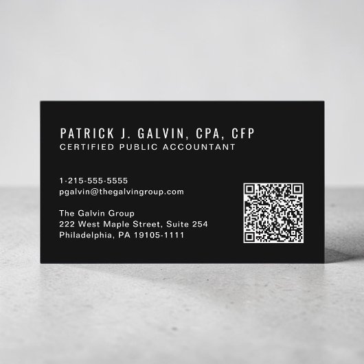CPA-accountant QR-code zwart Visitekaartje