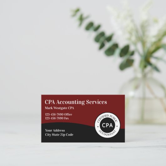 CPA Accountant Visitekaartje (Staand voorkant)