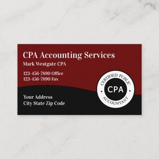 CPA Accountant Visitekaartje (Voorkant)