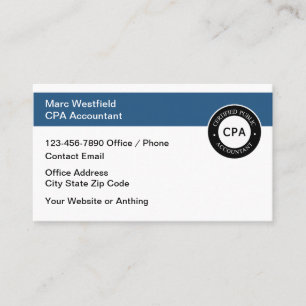 CPA Accountant Visitekaartjes Ontwerp