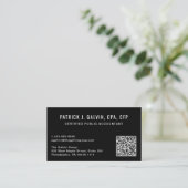 CPA-accountant Zwarte QR-code Visitekaartje (Staand voorkant)
