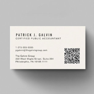 CPA-belastingaccountant QR-code Visitekaartje