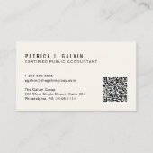 CPA-belastingaccountant QR-code Visitekaartje (Voorkant)
