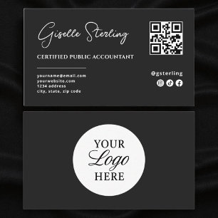 CPA-belastingaccountant Voorbereider QR-code-scrip Visitekaartje