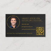 CPA-belastingadviseur accountant nep leer QR-code Visitekaartje (Achterkant)
