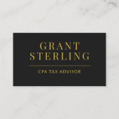 CPA Belastingadviseur QR-code Zwart Goud Visitekaartje (Voorkant)