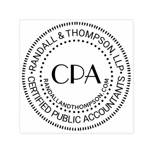CPA Cert Public Accountant Bedrijfsnaam URL #6 Zelfinktende Stempel (Design)