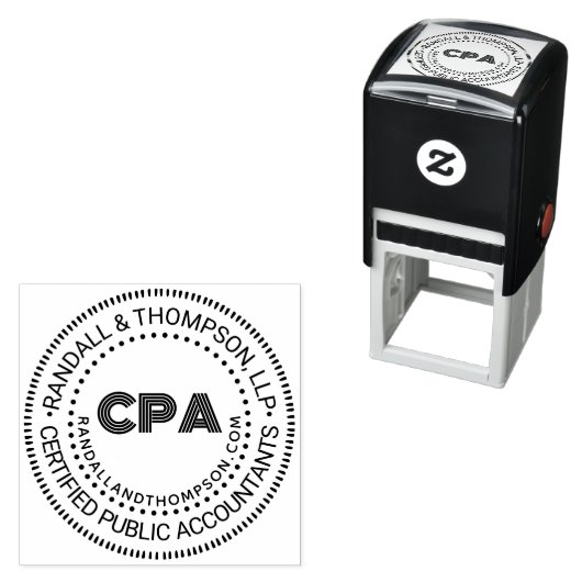 CPA Cert Public Accountant Firm Name URL #2 Zelfinktende Stempel (In situ)