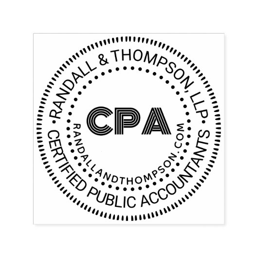 CPA Cert Public Accountant Firm Name URL #2 Zelfinktende Stempel (Design)