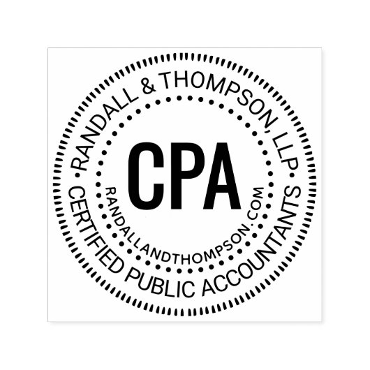 CPA Cert Public Accountant Firm Name URL #2R Zelfinktende Stempel (Design)