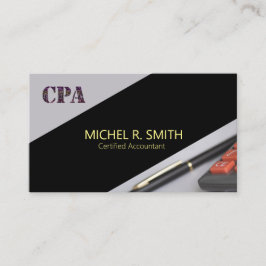 CPA Certified Accounant with Calculator Pen Visitekaartje