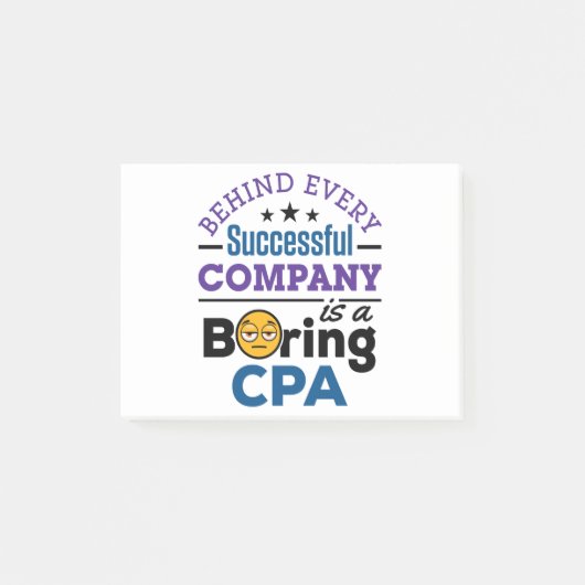 CPA Certified Public Accountant Boring CPA Post-it® Notes (Voorkant)
