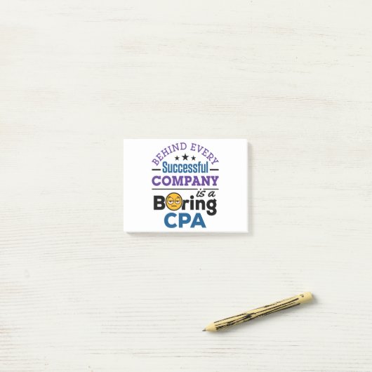 CPA Certified Public Accountant Boring CPA Post-it® Notes (Op bureau)