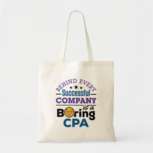 CPA Certified Public Accountant Boring CPA Tote Bag (Voorkant)