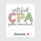 CPA Certified Public Accountant Gift Sticker (Vel)