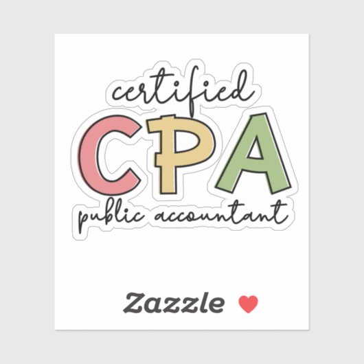 CPA Certified Public Accountant Gift Sticker (Vel)