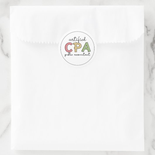 CPA Certified Public Accountant Giften Ronde Sticker (Tas)