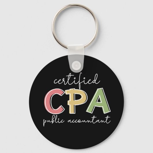 CPA Certified Public Accountant Giften Sleutelhanger (Voorkant)