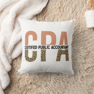 CPA Certified Public Accountant Leopard Print Kussen