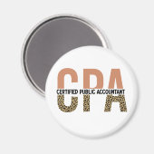 CPA Certified Public Accountant Leopard Print Magneet (Voorkant / Achterkant)