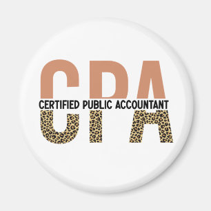 CPA Certified Public Accountant Leopard Print Magneet