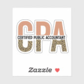 CPA Certified Public Accountant Leopard Print Sticker (Vel)