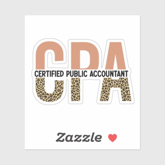 CPA Certified Public Accountant Leopard Print Sticker (Vel)