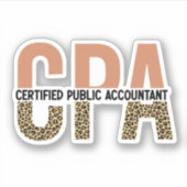 CPA Certified Public Accountant Leopard Print Sticker (Voorkant)