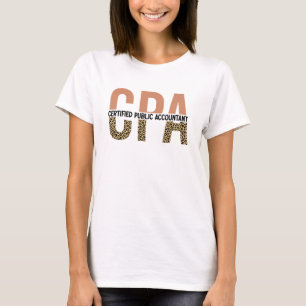 CPA Certified Public Accountant Leopard Print T-shirt