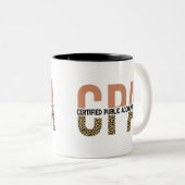 CPA Certified Public Accountant Leopard Print Tweekleurige Koffiemok (Voorkant rechts)