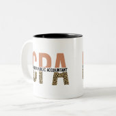 CPA Certified Public Accountant Leopard Print Tweekleurige Koffiemok (Voorkant links)