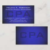 CPA Certified Public Accountant Striking Blue Visitekaartje (Voorkant / Achterkant)