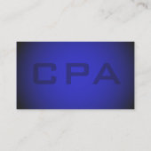 CPA Certified Public Accountant Striking Blue Visitekaartje (Achterkant)