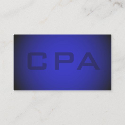 CPA Certified Public Accountant Striking Blue Visitekaartje (Achterkant)