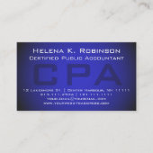 CPA Certified Public Accountant Striking Blue Visitekaartje (Voorkant)