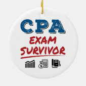 CPA Exam Survivor Keramisch Ornament (Achterkant)