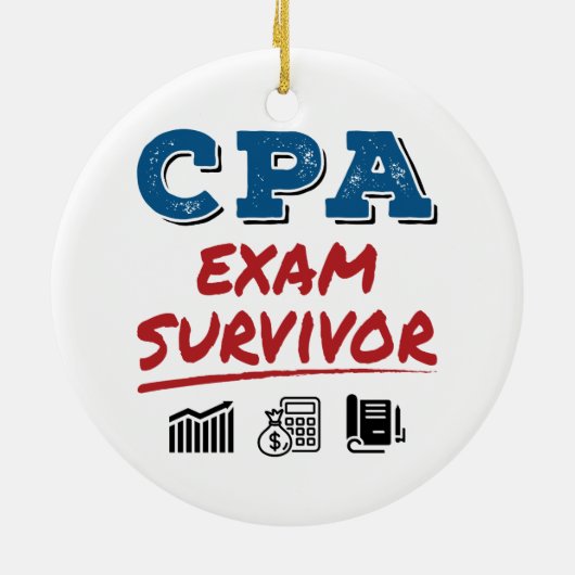 CPA Exam Survivor Keramisch Ornament (Achterkant)