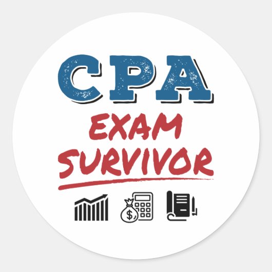 CPA Exam Survivor Ronde Sticker (Voorkant)