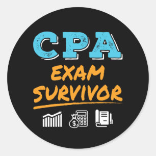 CPA Exam Survivor Ronde Sticker