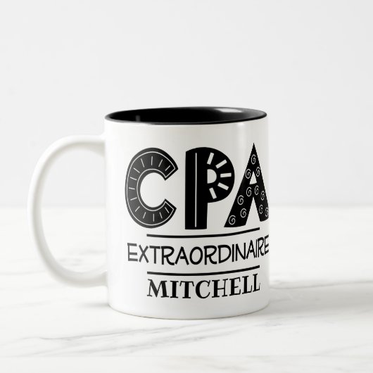 CPA Extraordinaire Accountant Tweekleurige Koffiemok (Links)