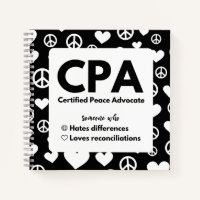 CPA-gecertificeerd Peace Advocate Notitieboek