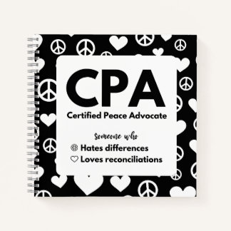 CPA-gecertificeerd Peace Advocate Notitieboek