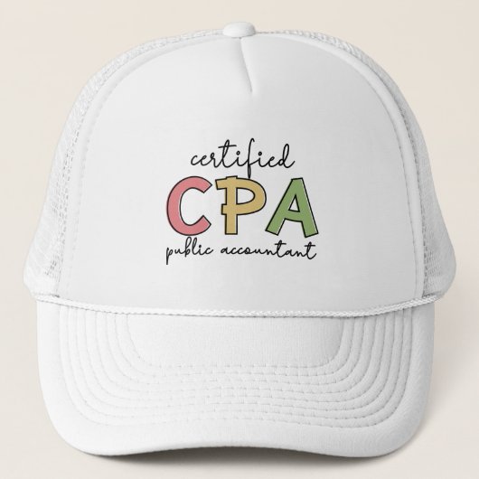 CPA Gecertificeerde Accountant Cadeaus Trucker Pet (Voorkant)