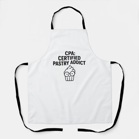 CPA Gecertificeerde Gebakverslaafde - Grappige Boe Schort (Voorkant)